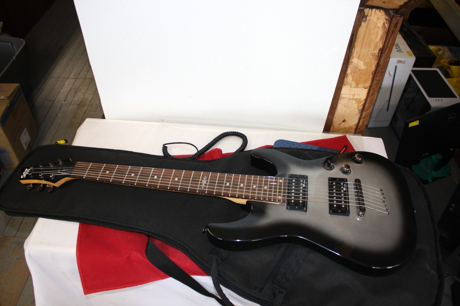 Schecter C-7 SGR 7 String Silver Burst With Gig Bag