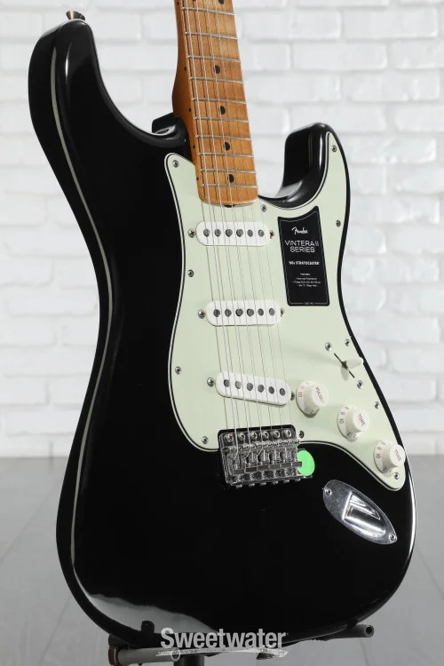 Fender Limited Vintera II Road Worn ’60s Stratocaster Electric Guitar – Black