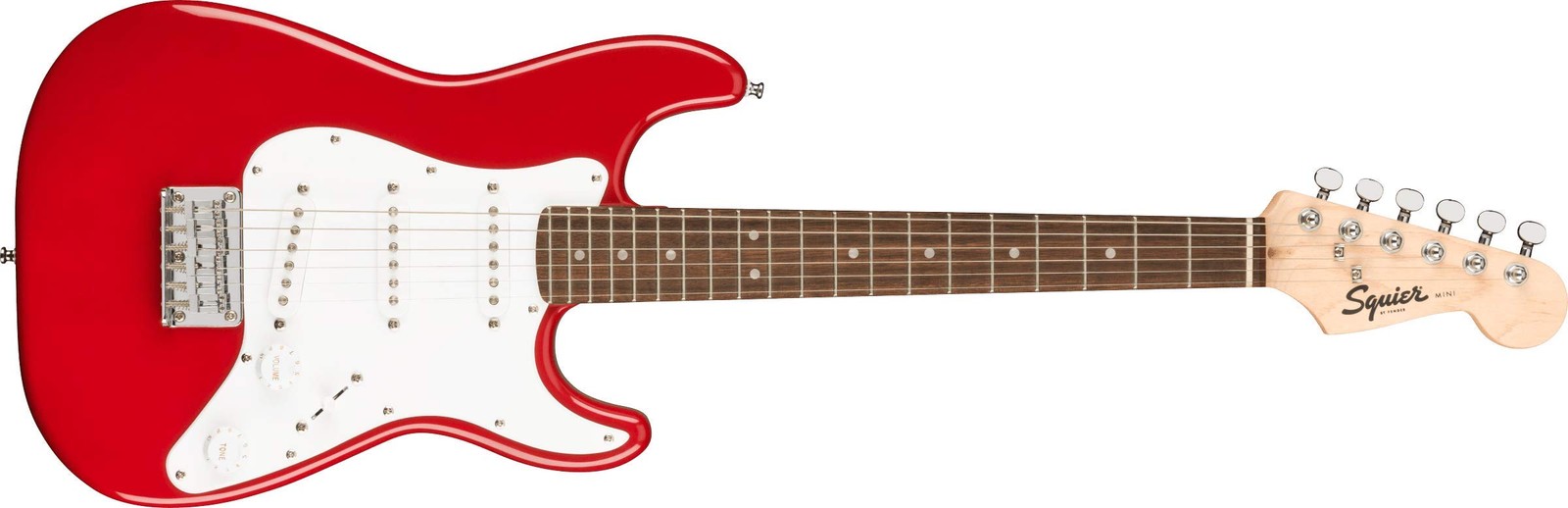 Squier Mini Stratocaster® Electric Guitar, Laurel Fingerboard, Dakota Red, with