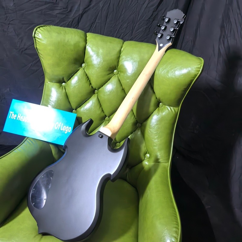 Audio Viking matte black electric guitar ABR bridge Abalone Inlay bone nut