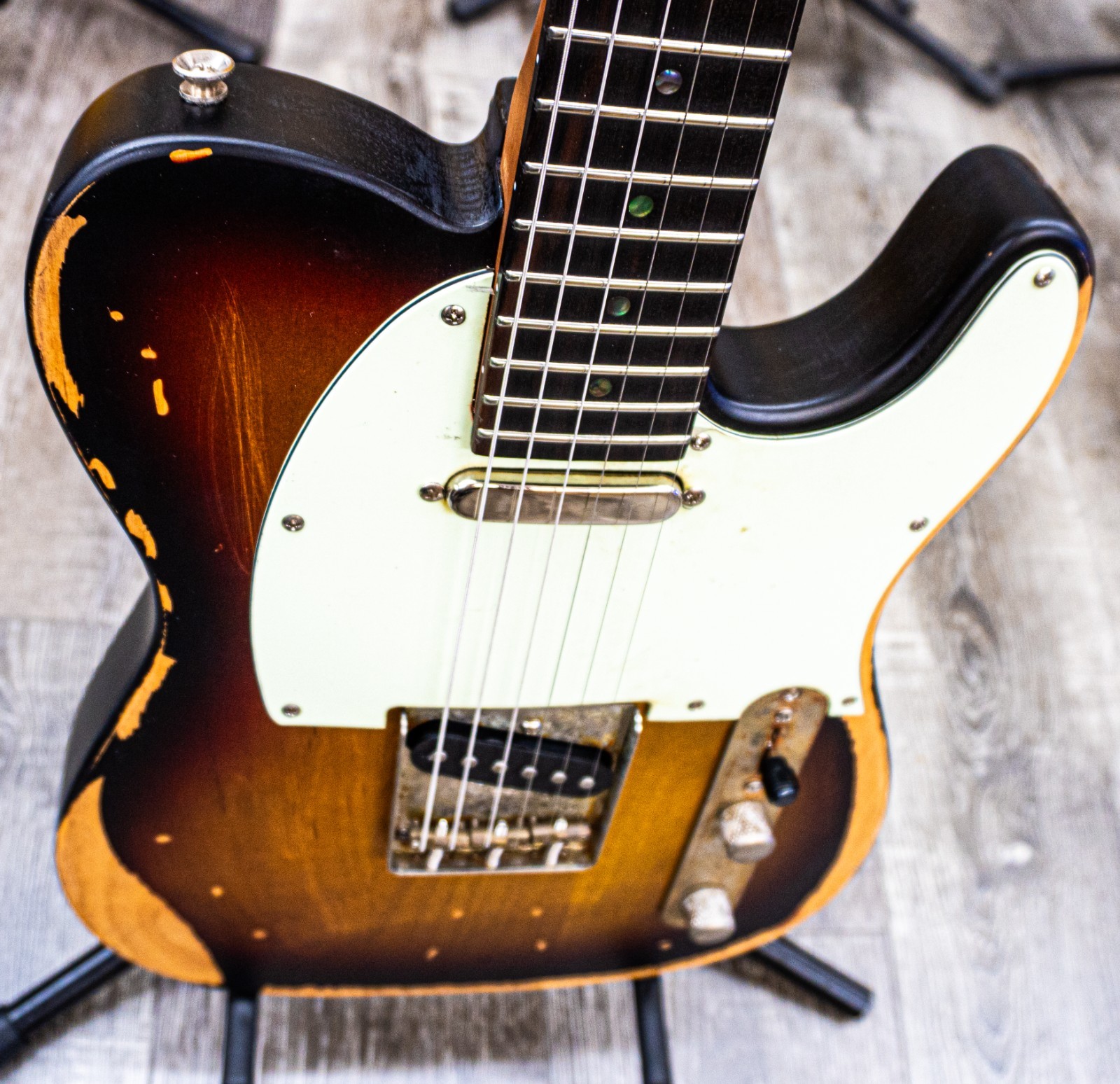 AIO TC3 Relic Electric Guitar -3 Tone Sunburst ( Mint Pickguard ) GS-041