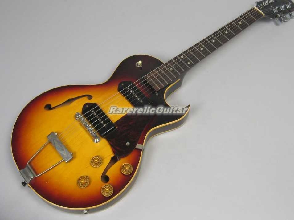 Vintage Sunburst Semi Hollow Body Electric Guitar 4/4 Size Short Scale