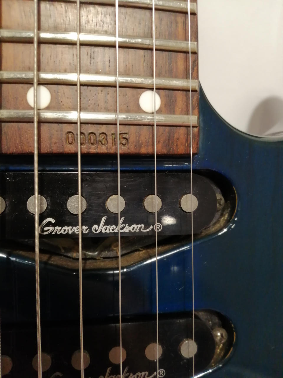 GROVERJACKSON SOLOIST SEE THROUGH BLUE Electric Guitar
