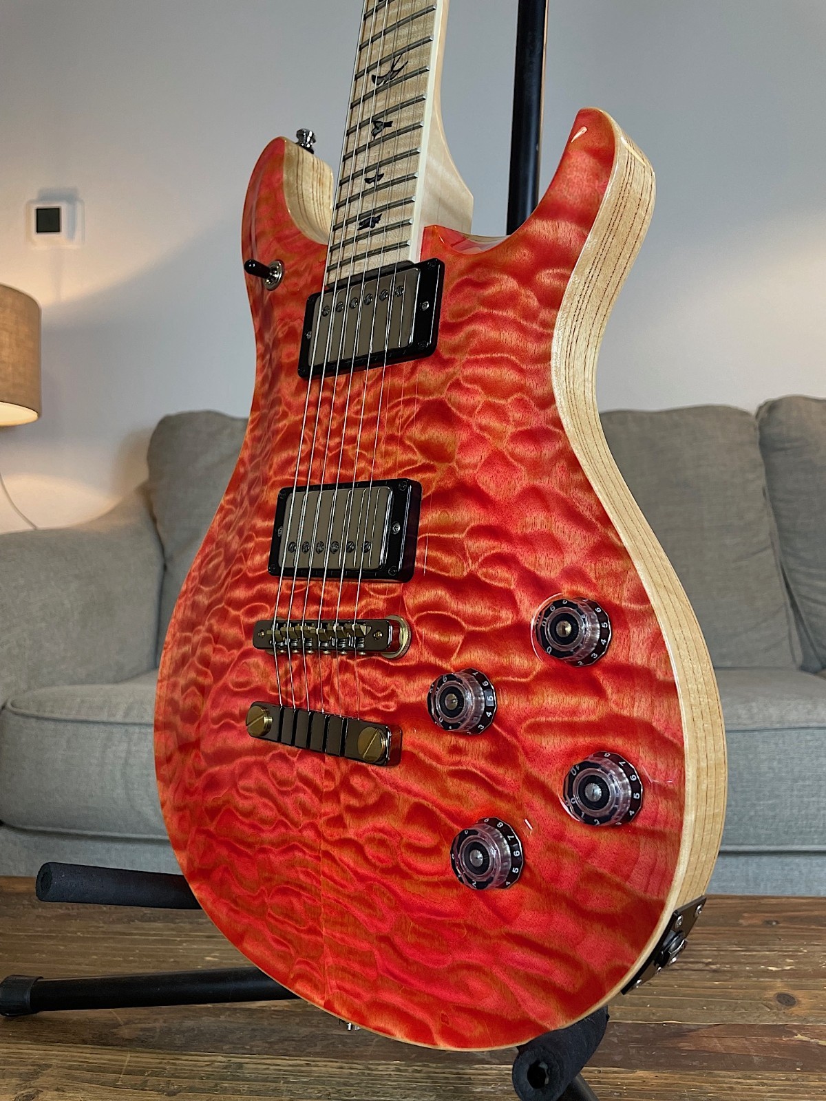 2022 PRS McCarty 594 Wood Library “Quilted Artist” Salmon