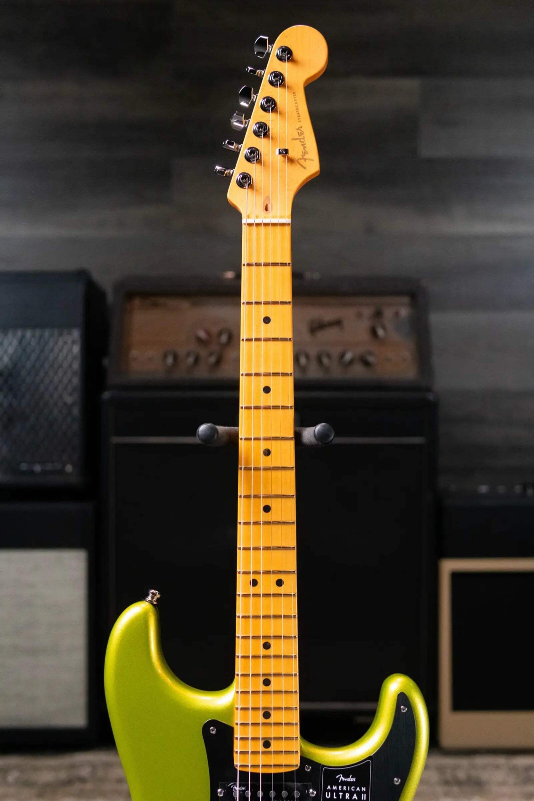 Fender American Ultra II Stratocaster HSS Electric Guitar – Solar Flare with Har