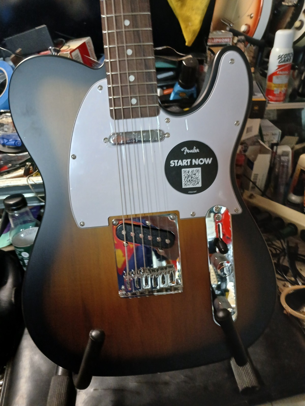 new SATIN FINISH SQUIER TELECASTER=sunburst- new LUTHIER SET UP w/extras