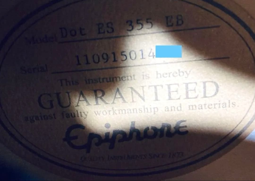 Epiphone Dot ES-355 EB Ebony Fretboard with Original Hard Case #QY903W