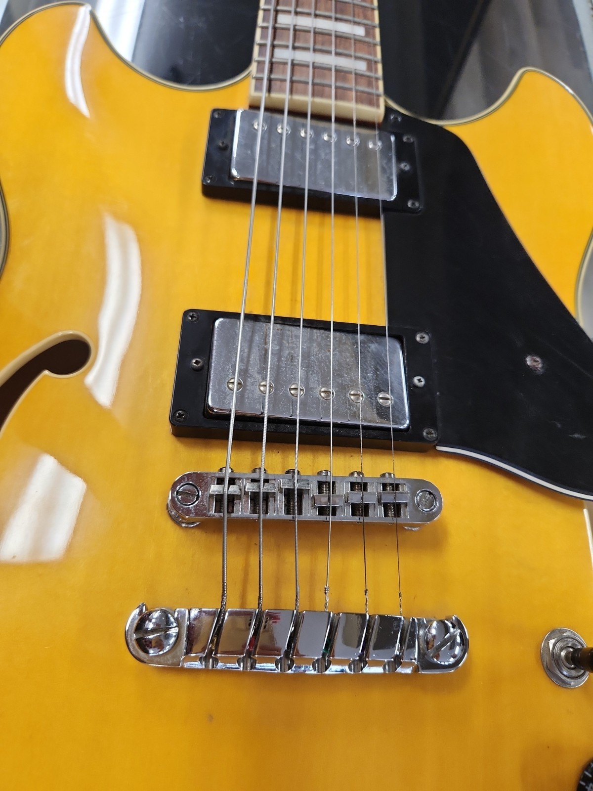 Ibanez AS73 Semi Hollow Electric Guitar Glossy Yellow VGC w/case