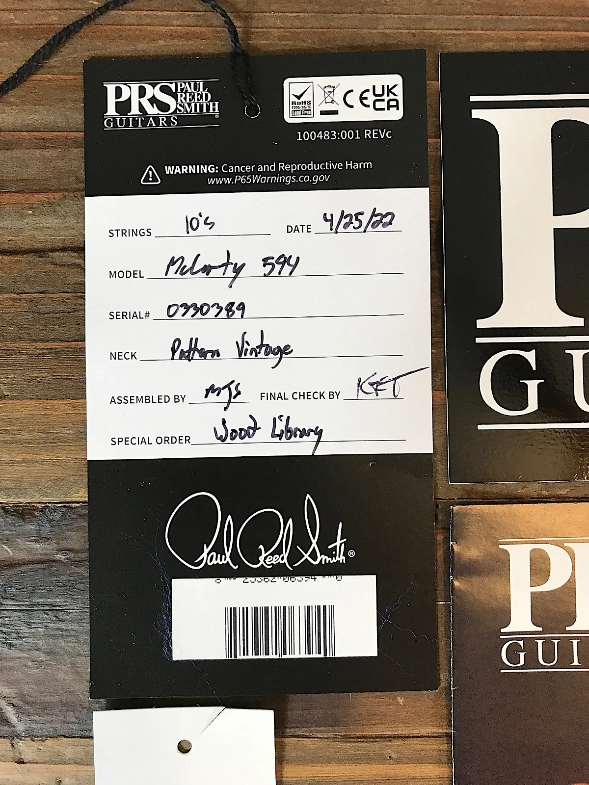2022 PRS McCarty 594 Wood Library “Quilted Artist” Salmon