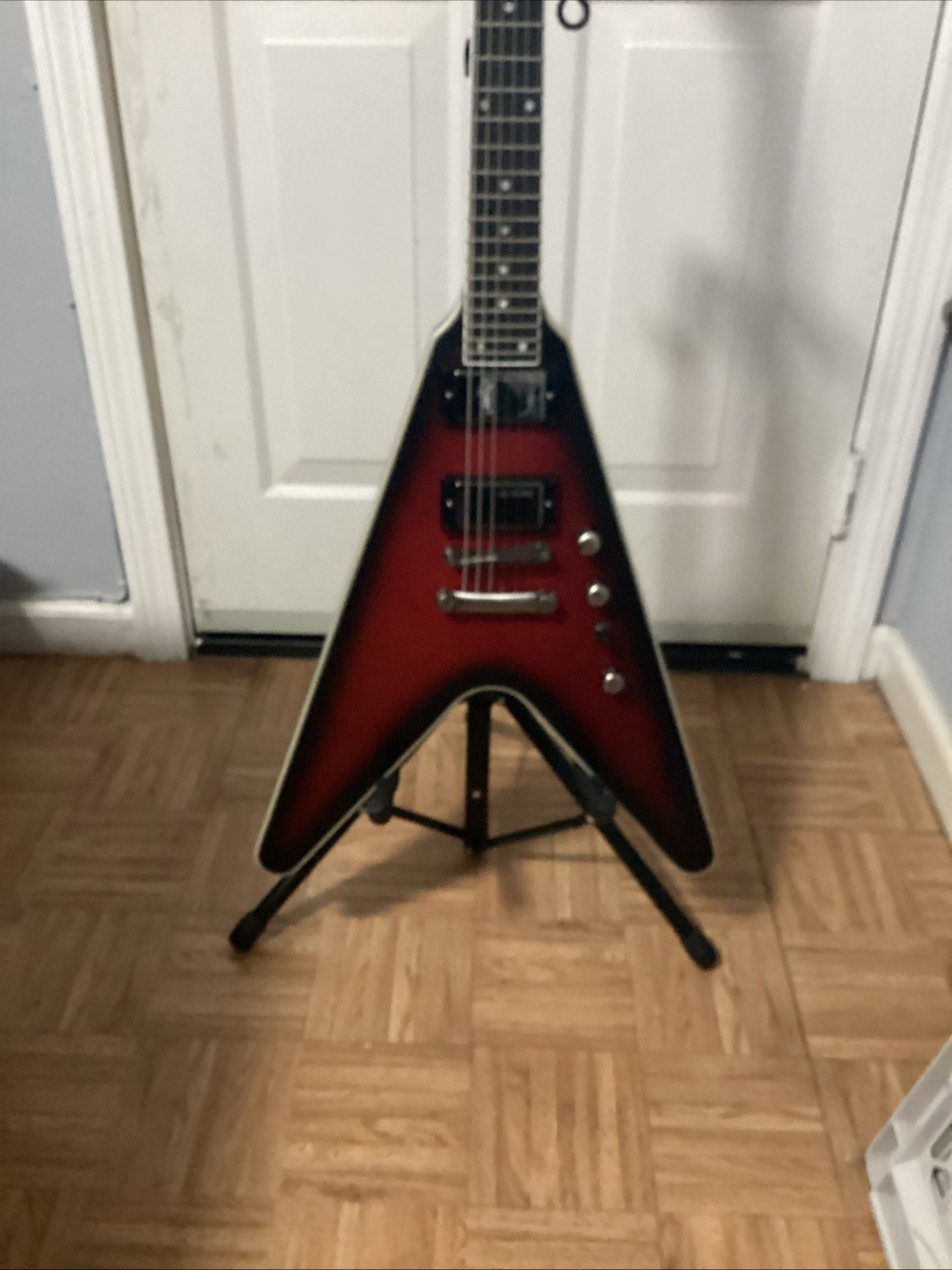 Epiphone Dave Mustaine Signature Flying V Prophecy Guitar, Aged Dark Red Burst