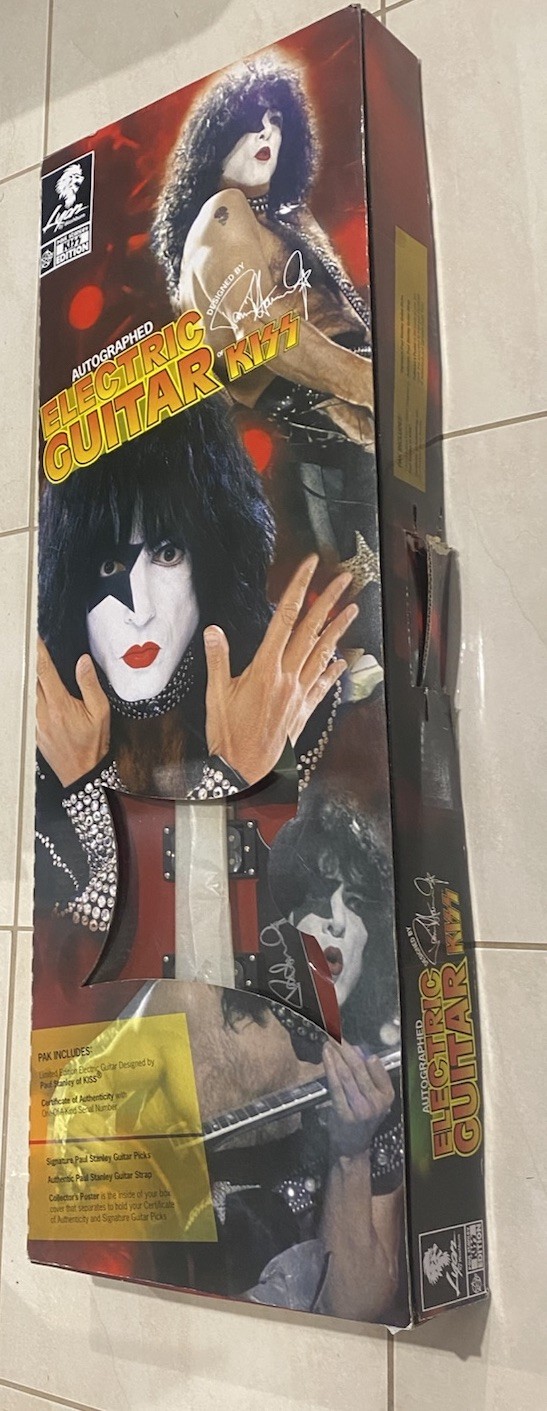 Paul Stanley Hand Signed Red Kiss Electric Guitar Lyon By Washburn Picks 2007