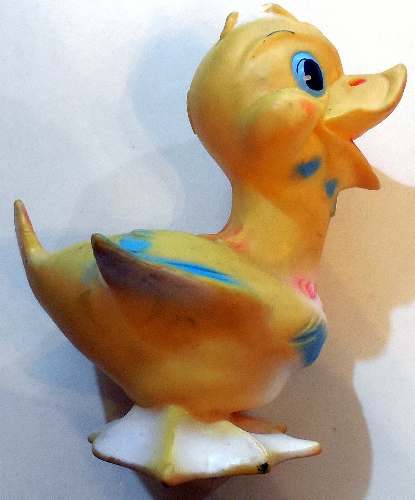 VINTAGE LARGE RUBBER TOY DUCK DUCKLING RUBBERTOYS MADE IN ITALY 1960s