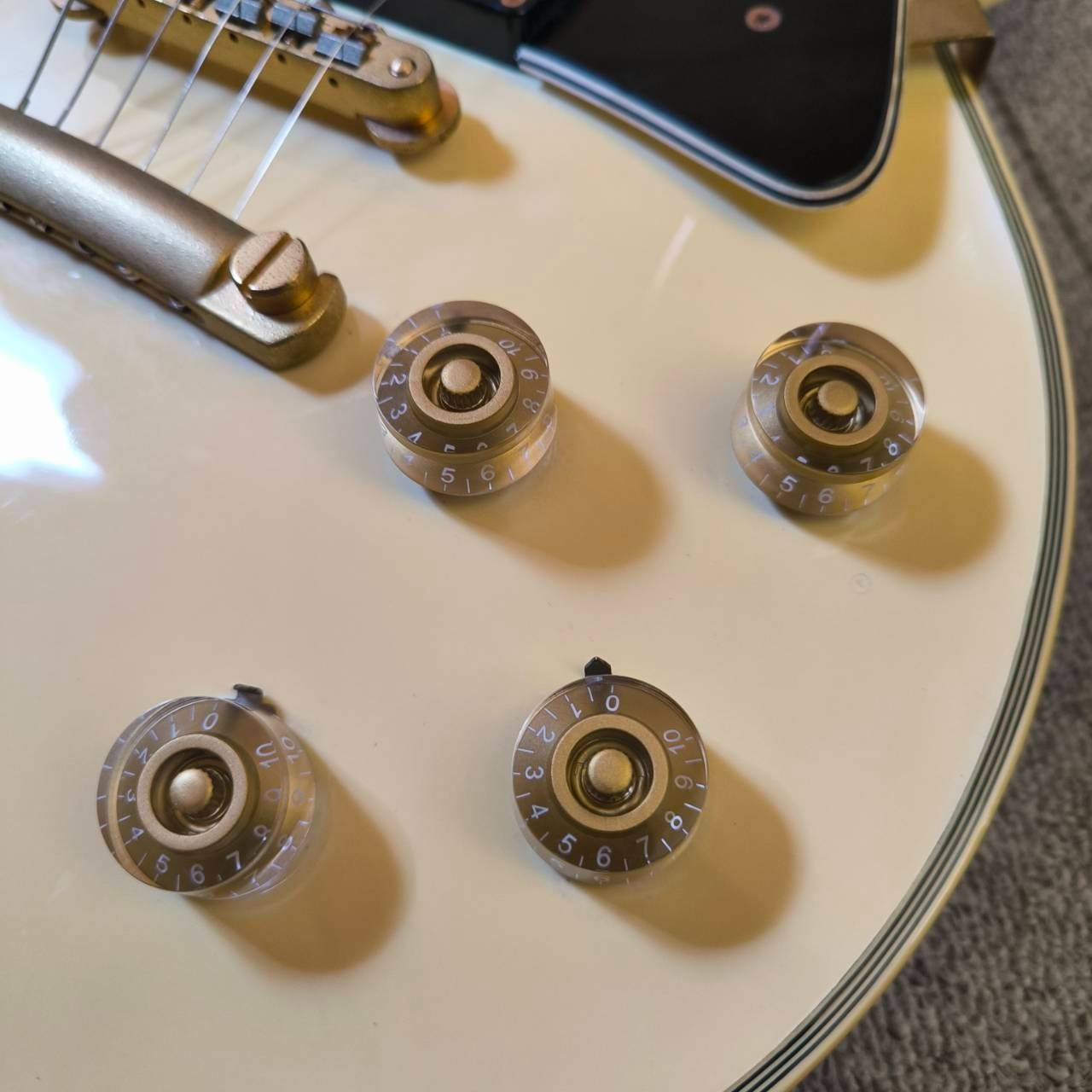 Burny Les Paul Custom Type White RR Electric Guitar Used From Japan #7