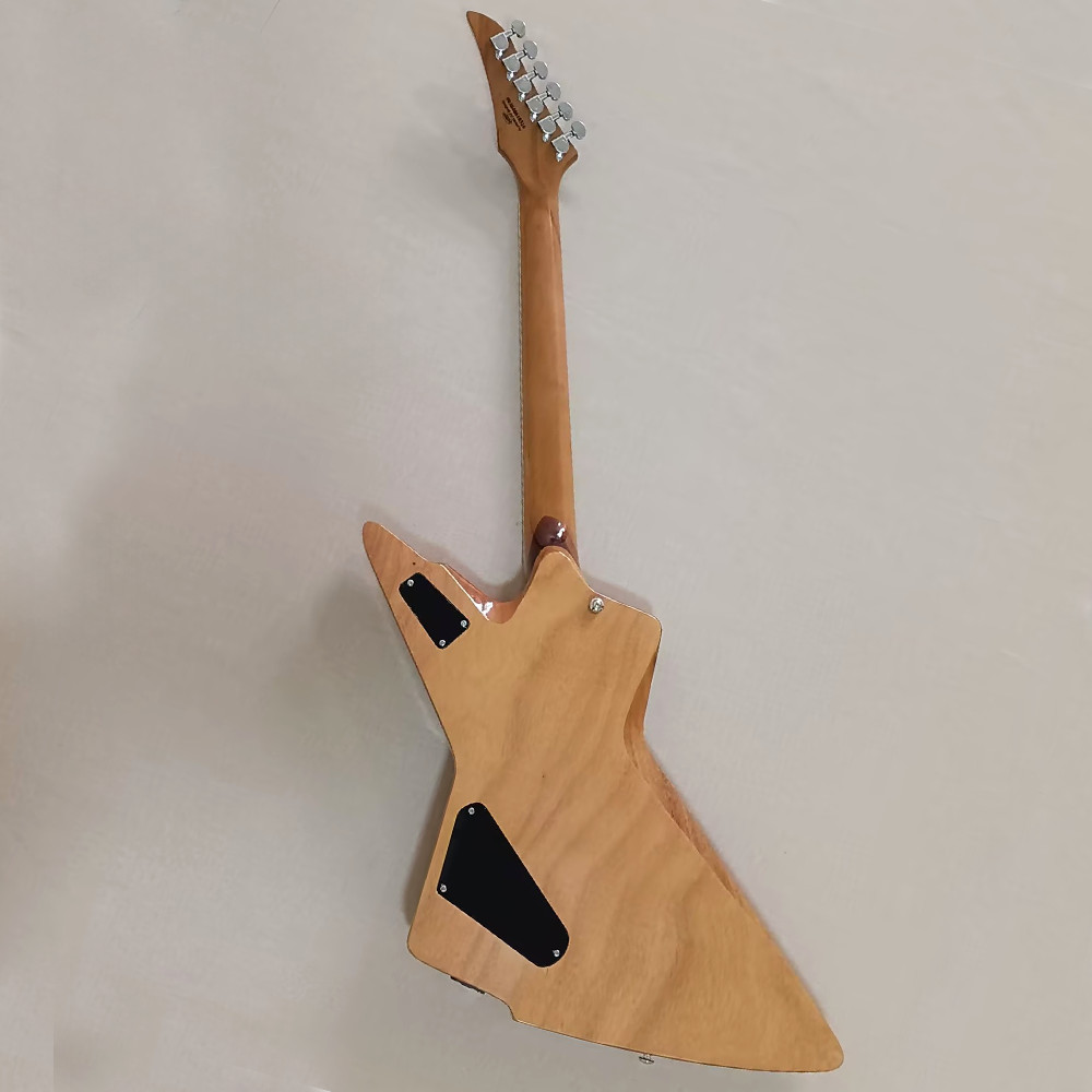 6 String Electric Guitar Mahogany Body Rosewood Fretboard Abalone Inlay Natural