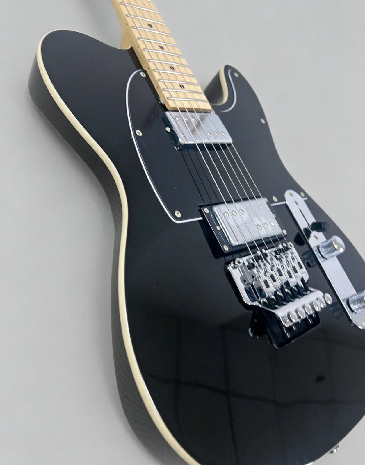 US STOCK gloss Black TL Style Guitar Floyd Rose Tremolo Maple Neck Fast Ship