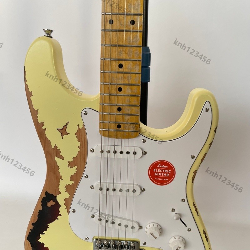 Electric Guitar Heavy Aged Bone Nut Stainless Rounded Fret Edge SSS Pickup Fast