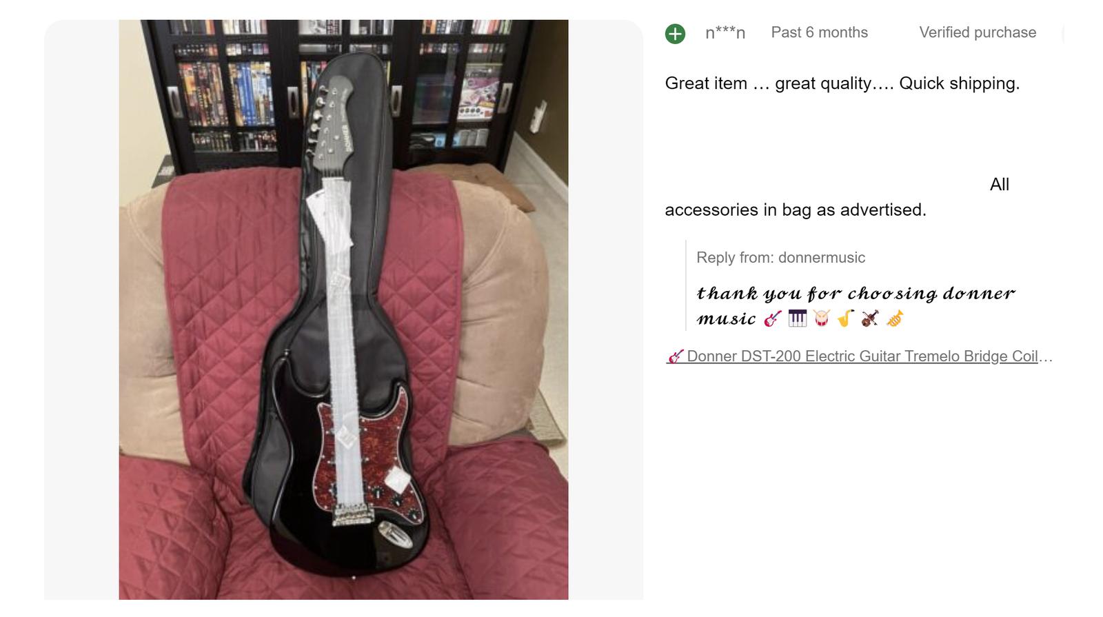 🎸 Donner DST-200 Electric Guitar With Gig Bag HSS Pickups Coil Spilt Solid Body