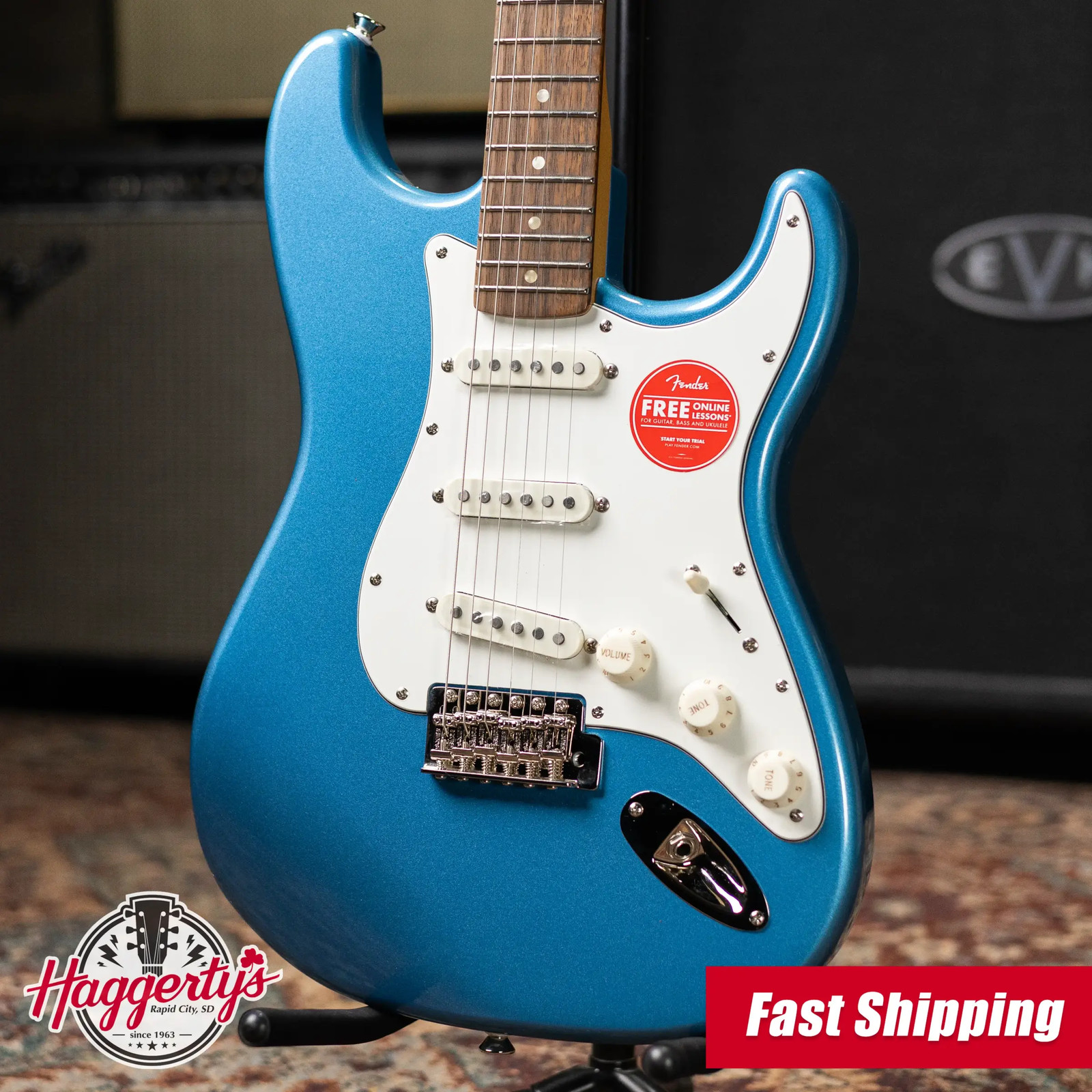Squier Classic Vibe ’60s Stratocaster Electric Guitar – Lake Placid Blue