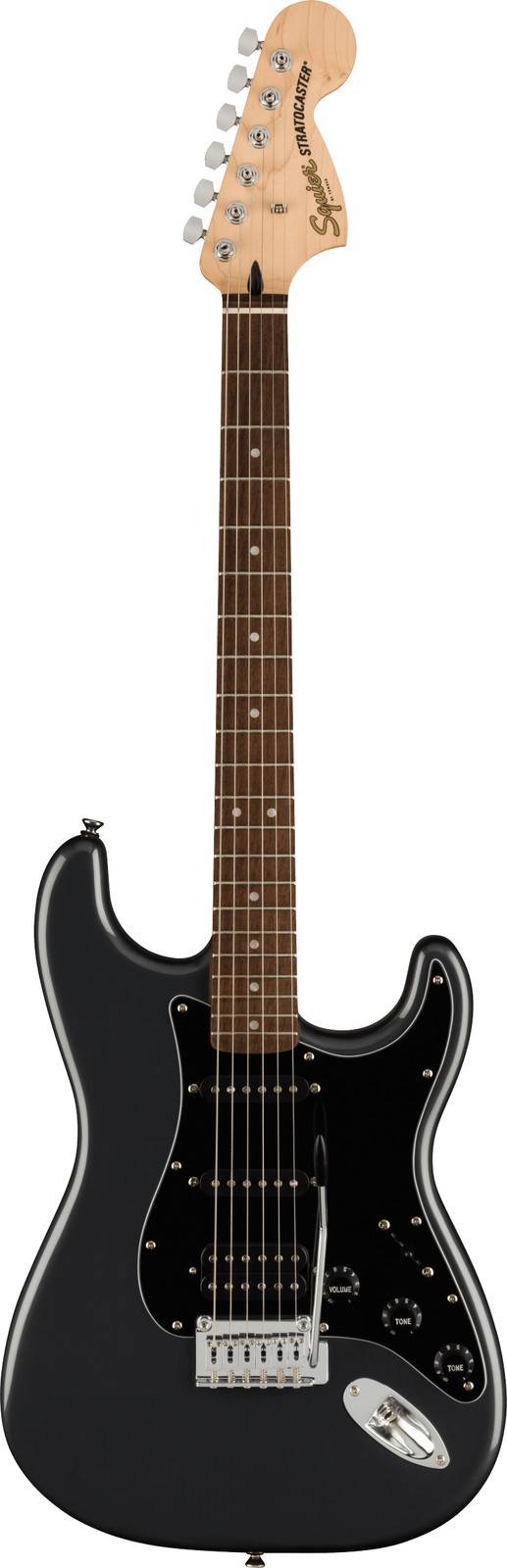 Fender Squier Affinity Stratocaster HSS – Charcoal Frost Metallic w/ Amplifier