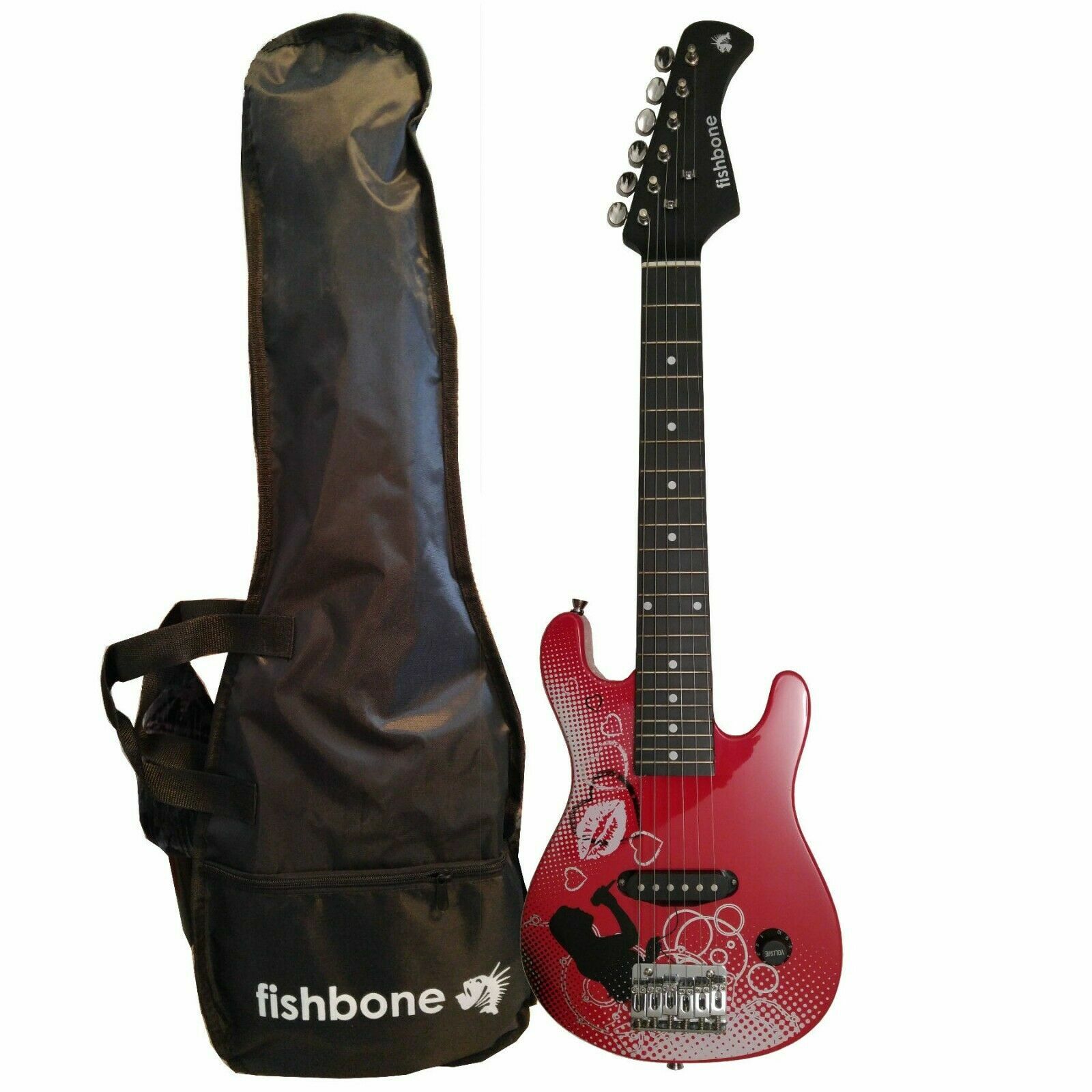 Fishbone ROCK Mini Model STS-RED-2 Shorty Travel Guitar with Gig Bag