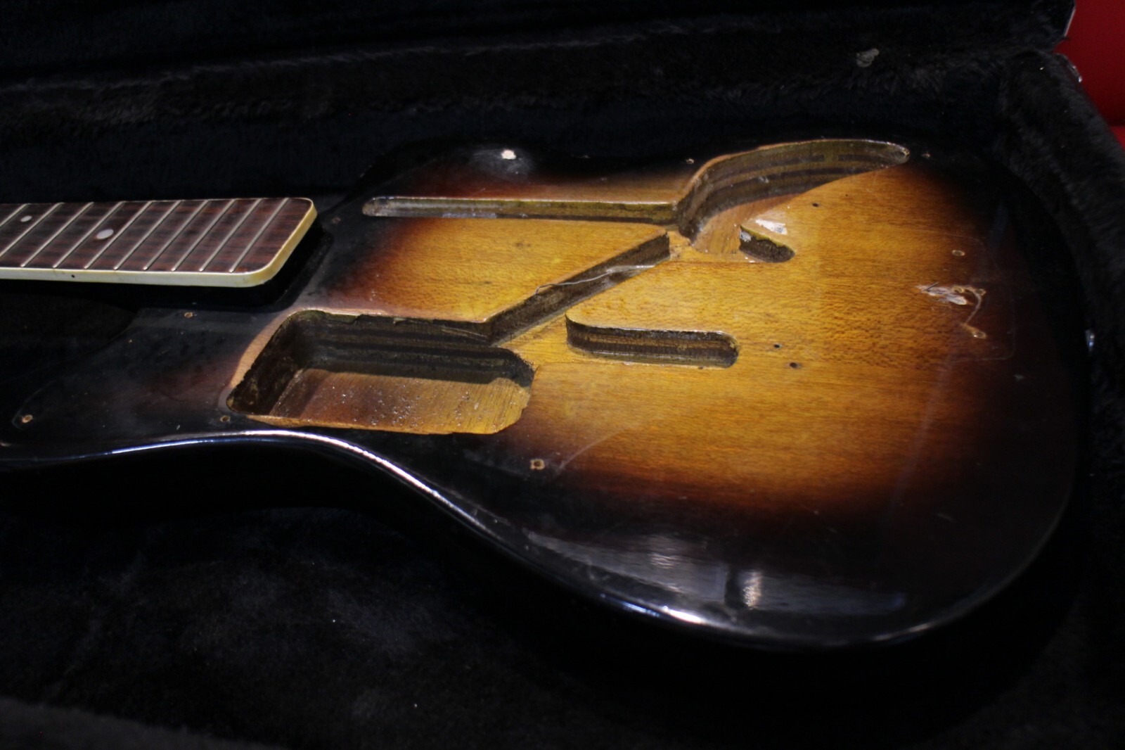 USED Zenon ES-70 Offset Style Electric Guitar Body & Neck Gold Foil GT368 230810