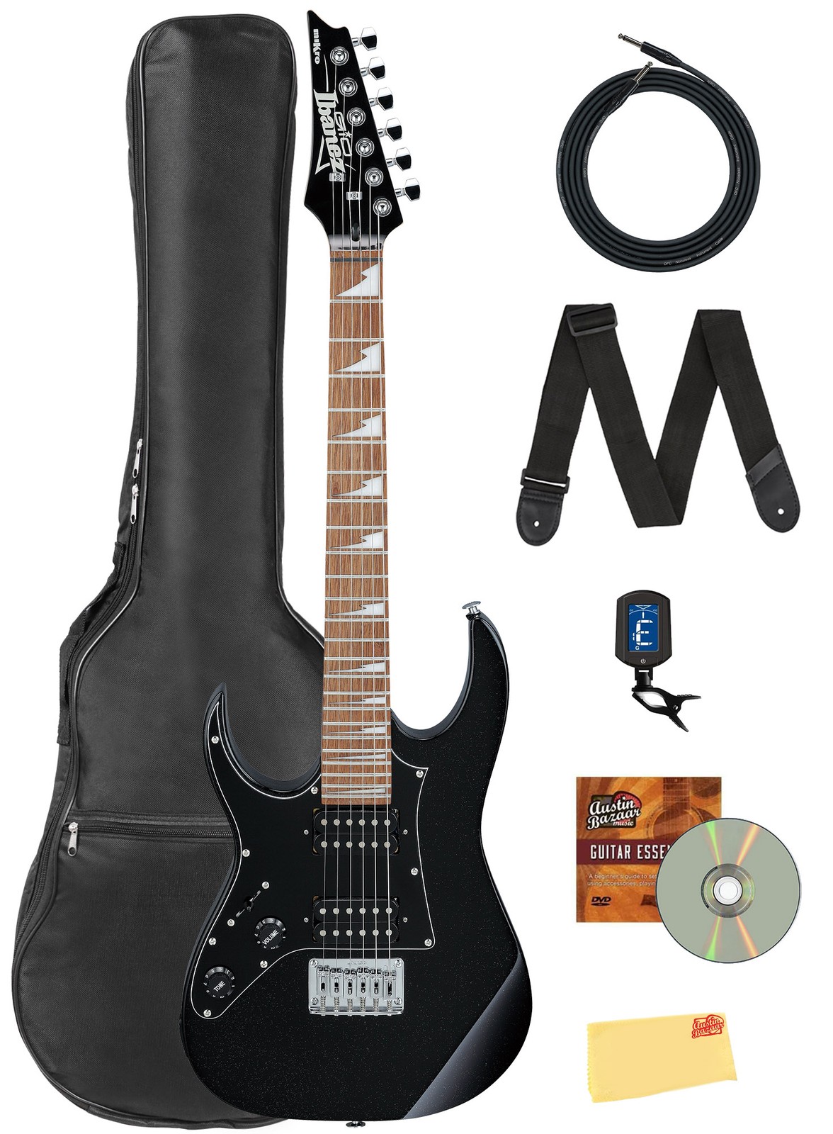 Ibanez GRGM21L RG Gio miKro Short-Scale Electric Guitar, Left Handed – Black Nig