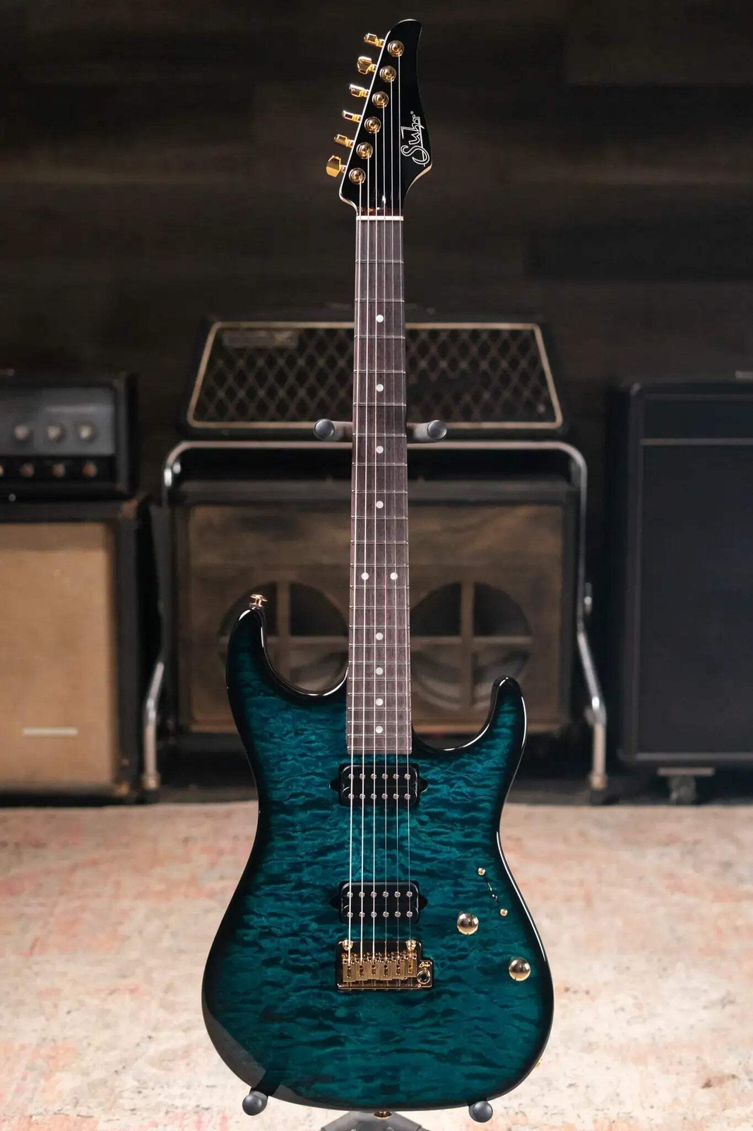 Suhr Standard Thin Burst Limited Edition Electric Guitar – Trans Teal with Gig B