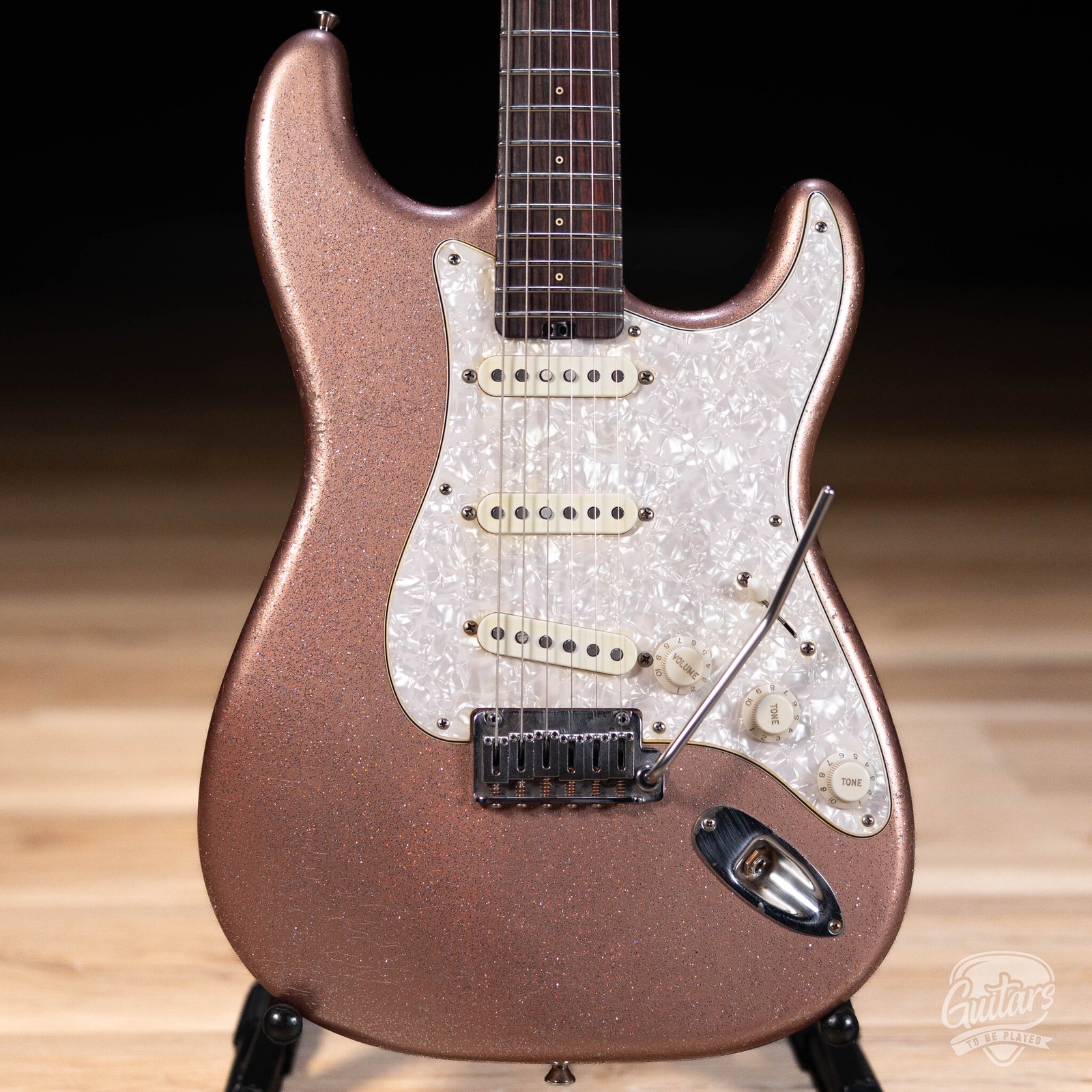 Shabat Lynx SSS Alder S-Style w/ Rosewood & Lollar ’64s – Aged Champagne Sparkle