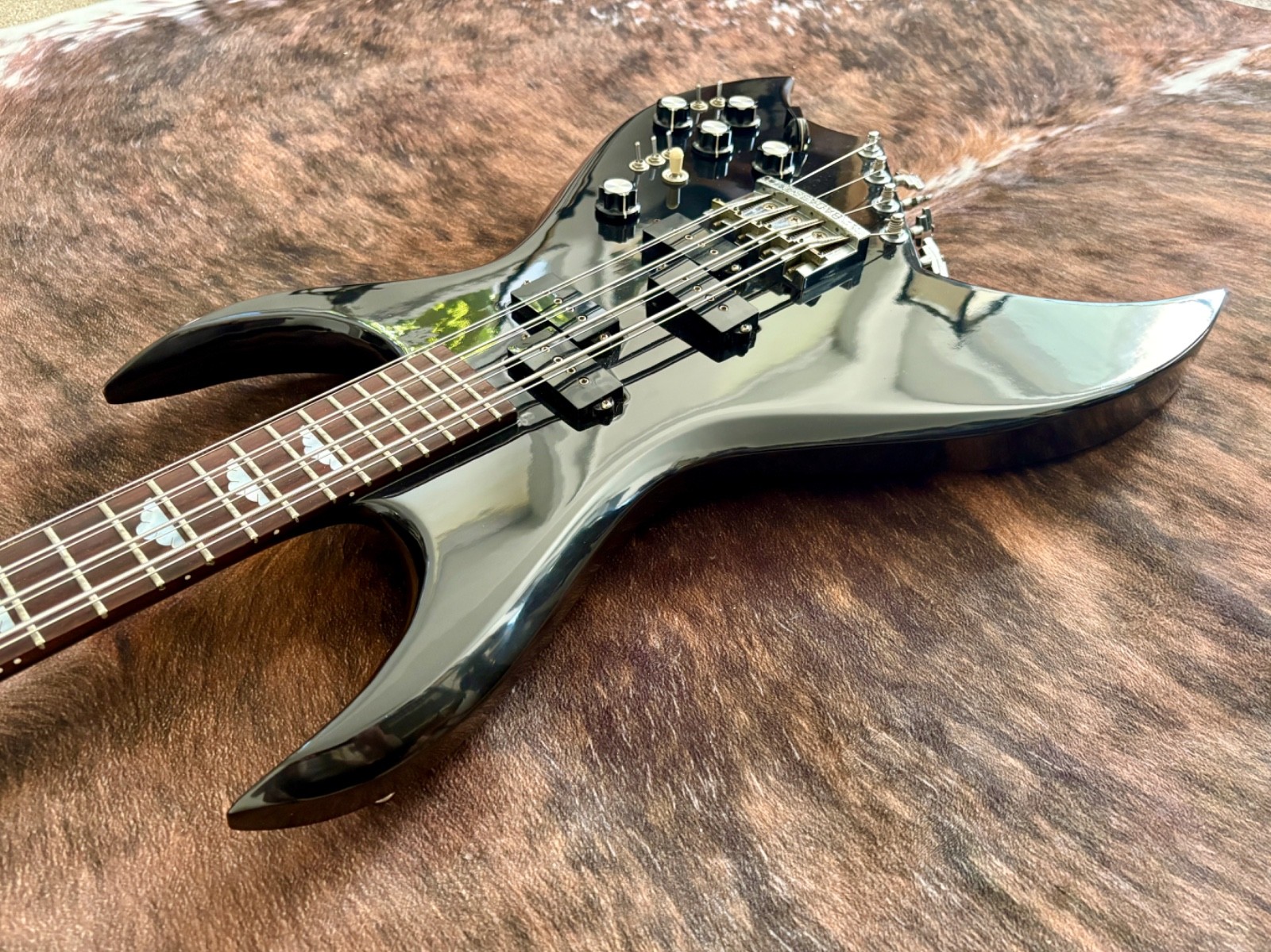 1982 B.C. Rich Bich 8-string Bass Black Case OHSC Made in USA Real Deal