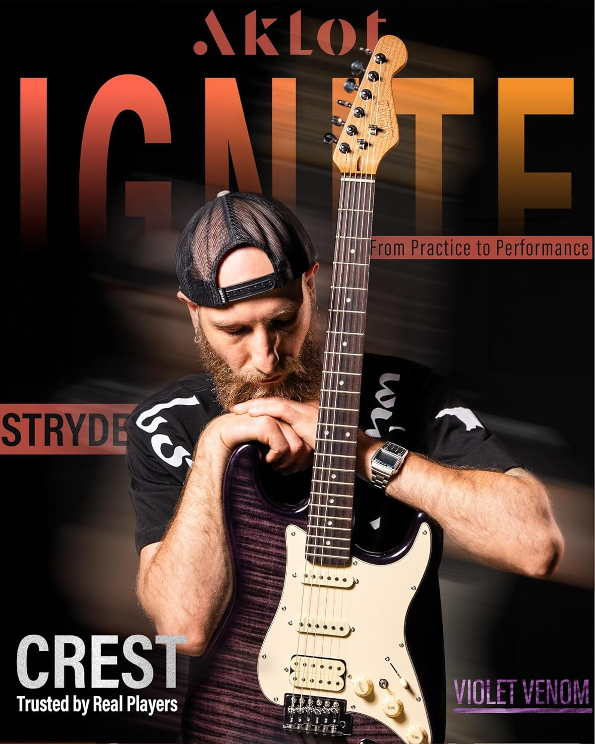 Beginner Electric Guitar Kit: 10W Amp, Coil-Split HSS Pickups, Lesson Book, Roas