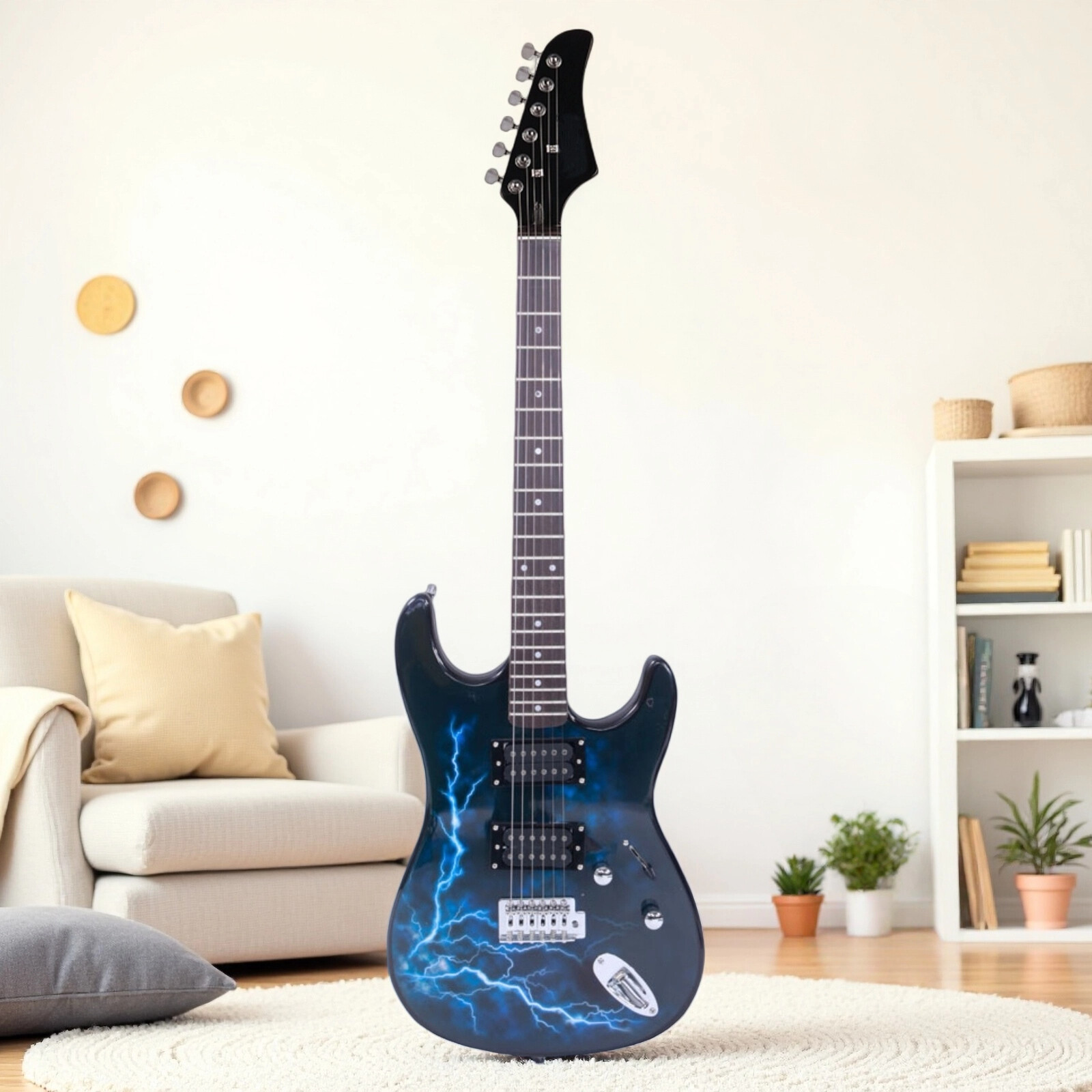 ST Electric Guitar Set – Basswood, HH Pickups, Lightning & Rosewood ​Fretboard