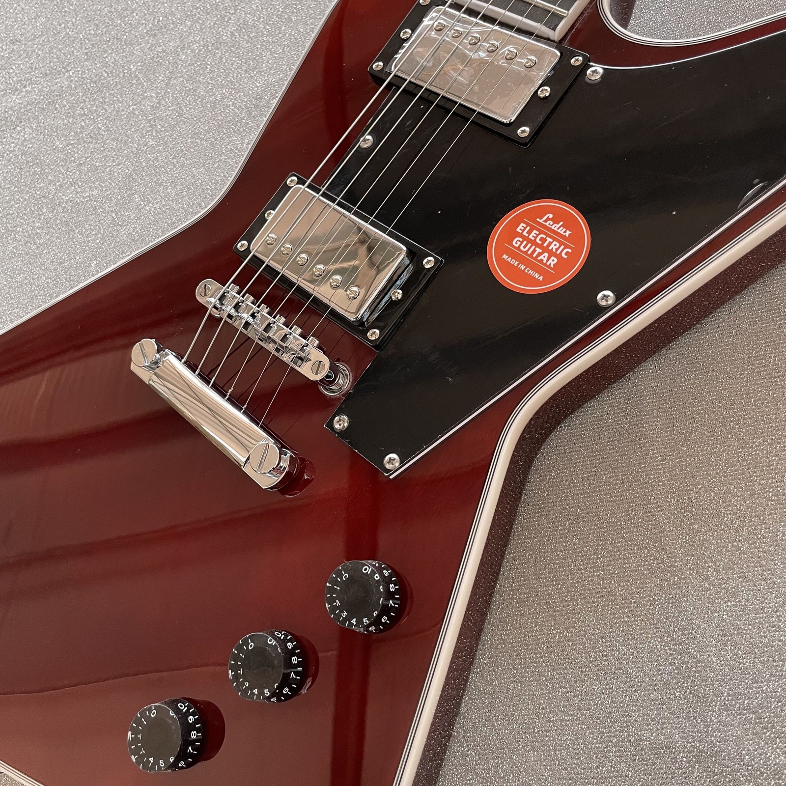 Handmade Electric Guitar HH Pickups wine red Rounded fret Edge fast Chrome