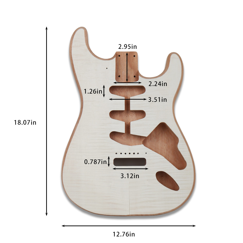 DIY Electric Guitar Kit Unfinish Uncut All Parts Stainless Fret Maple Neck