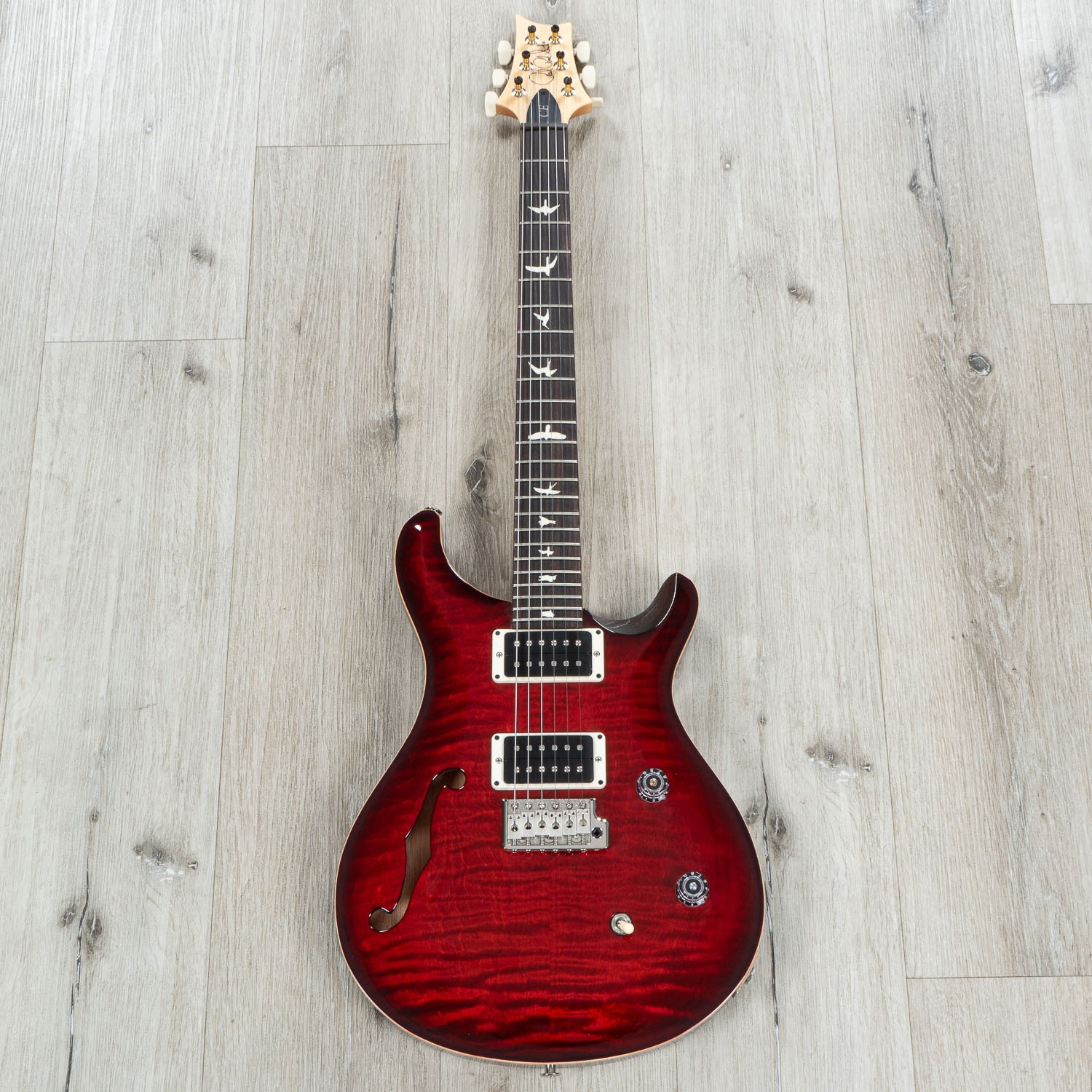 PRS Paul Reed Smith CE 24 Semi-Hollow Guitar, USA 85/15 Pickups, Fire Red Burst