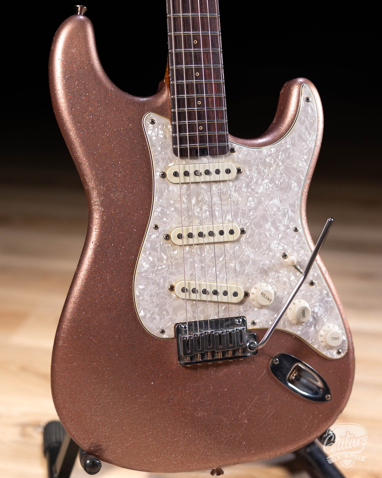 Shabat Lynx SSS Alder S-Style w/ Rosewood & Lollar ’64s – Aged Champagne Sparkle