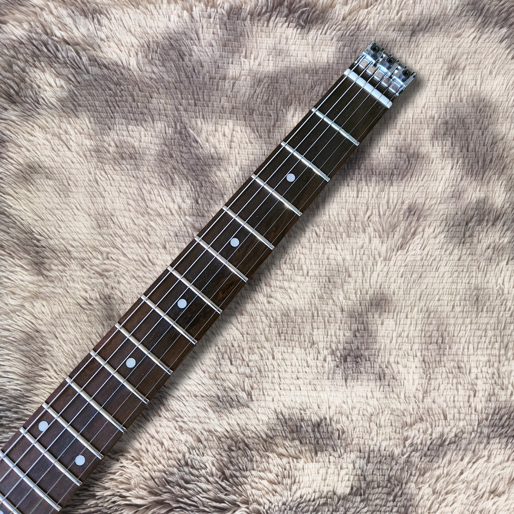 Headless Travel Electric Guitar Tobacco Sunburst Flame Maple Top HH Pickups