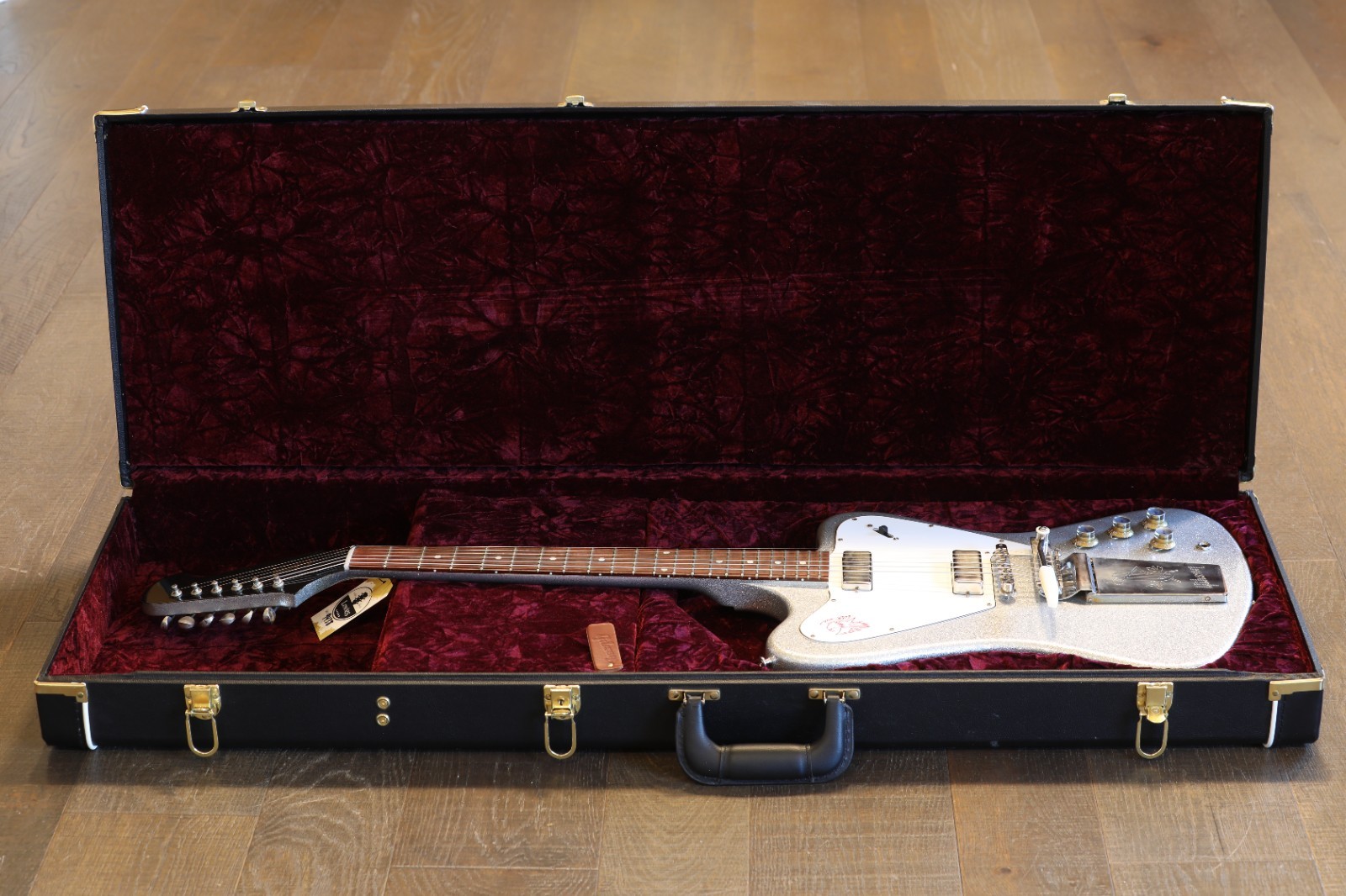 2022 Gibson Custom Shop NonReverse Firebird 65 Guitar Silver Sparkle + COA OHSC