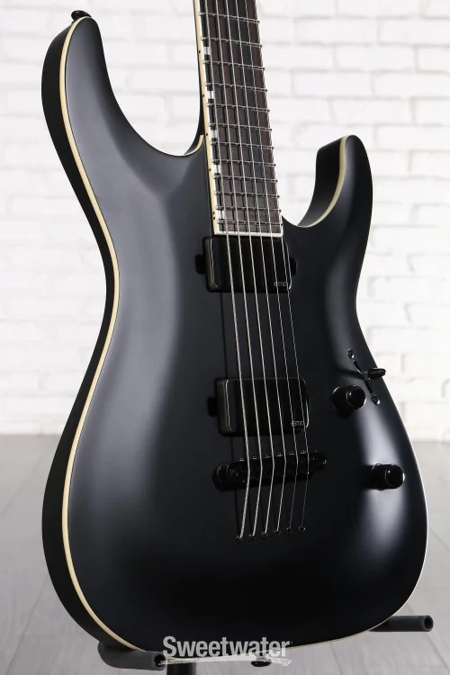 ESP LTD MH-1000 Baritone Electric Guitar – Black Satin