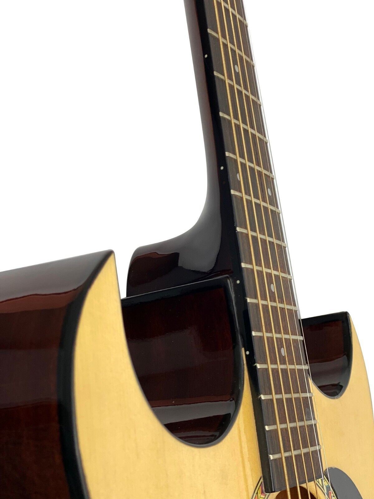 B-Stock Thin Line Solid Guitar Acoustic Electric Double Cutaway Guitar Natural