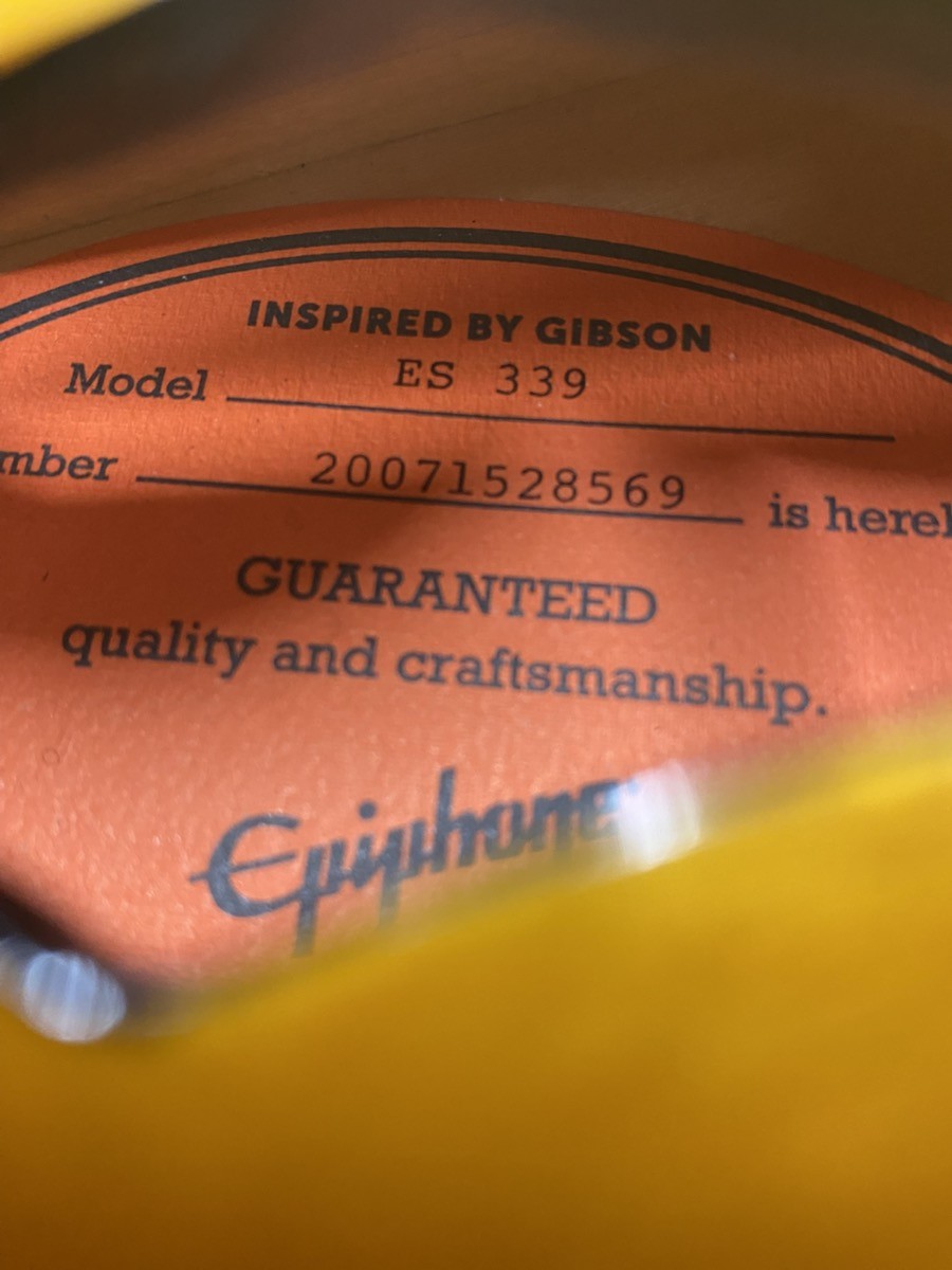 Epiphone ES 339 Electic Hollow Body Guitar (WMP019629)
