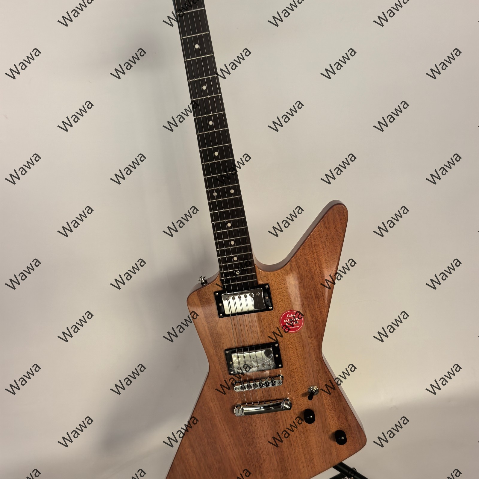 Elegant Natural Mahogany Electric Guitar HH Pickups Chrome Hardware TOM Bridge