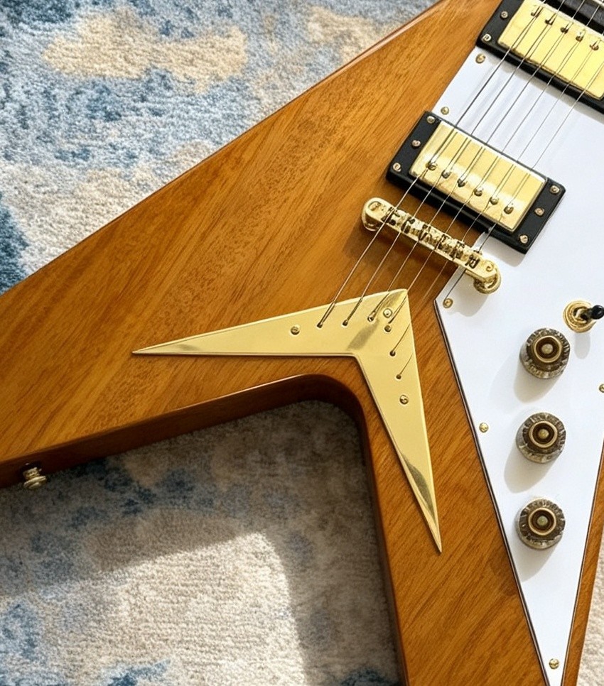 US Warehouse Natural V Shape Electric Guitar Rosewood Fingerboard 6strings