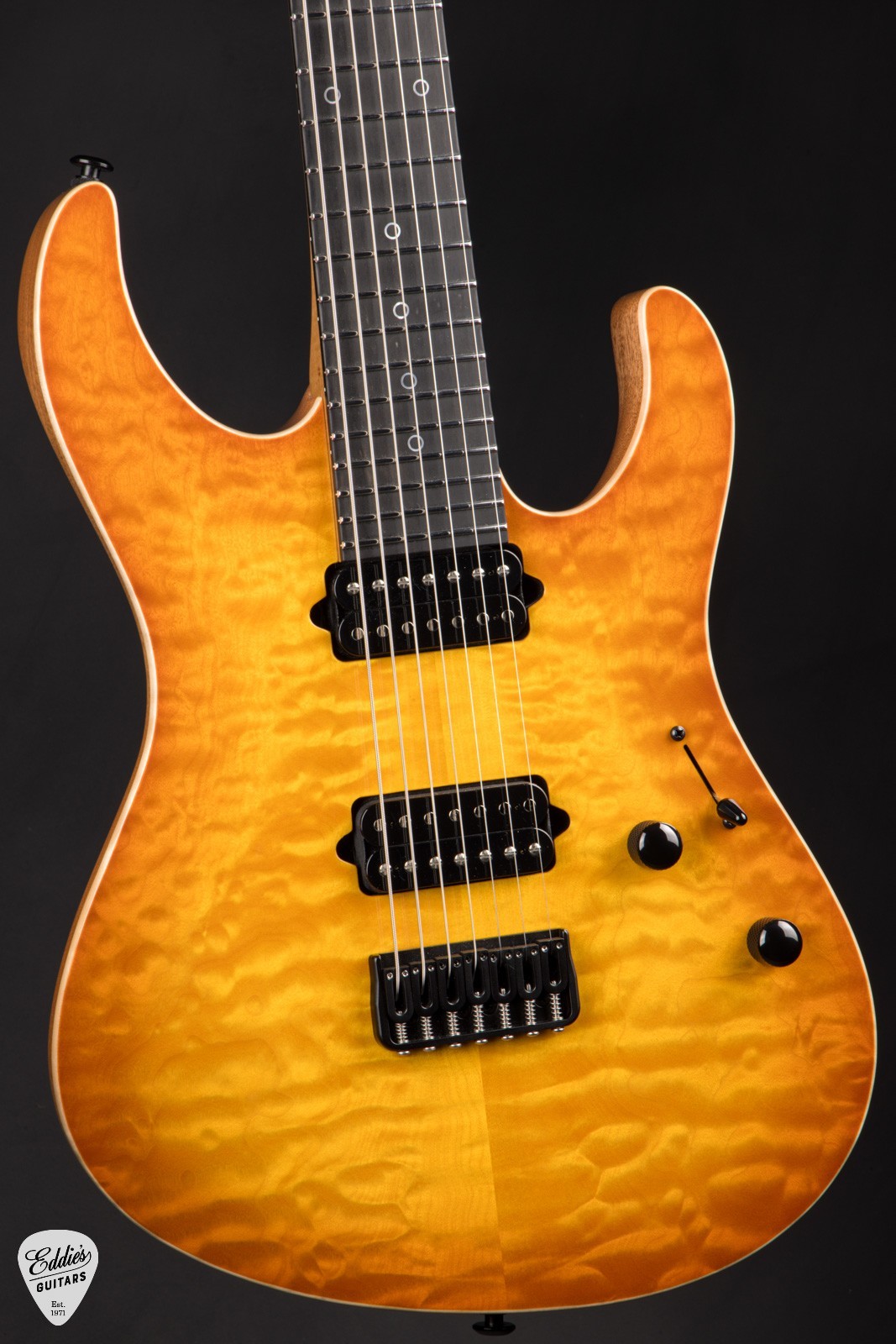 Suhr Modern 7 Quilt Roasted – Honey Amber Burst #83255