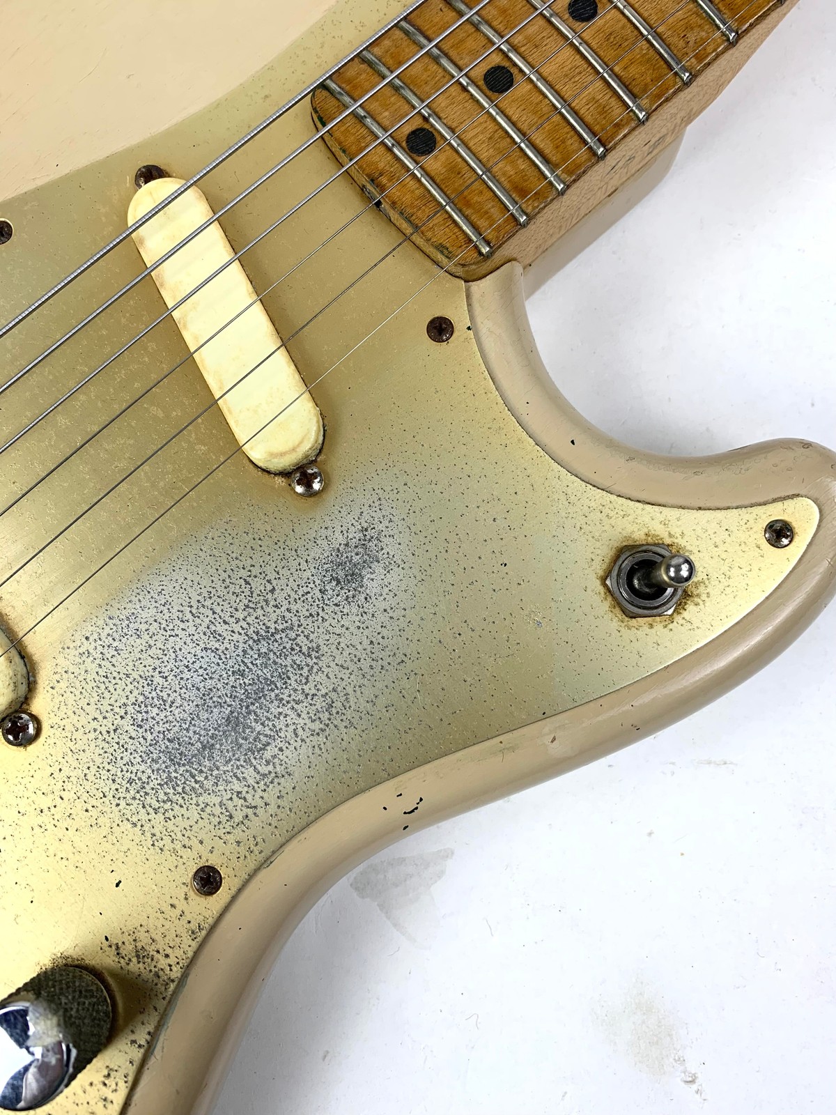 1957 Fender Duo Sonic Desert Sand Tan Wide Nut Maple Neck Anodized Guard w