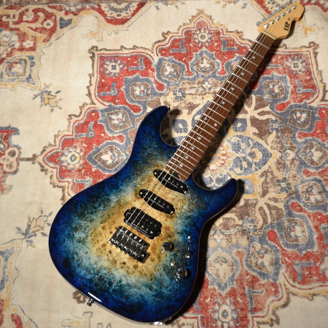 ESP SNAPPER-CTM Poplar Burl /HR Nebula Blue Burst E4911242 New Electric Guitar