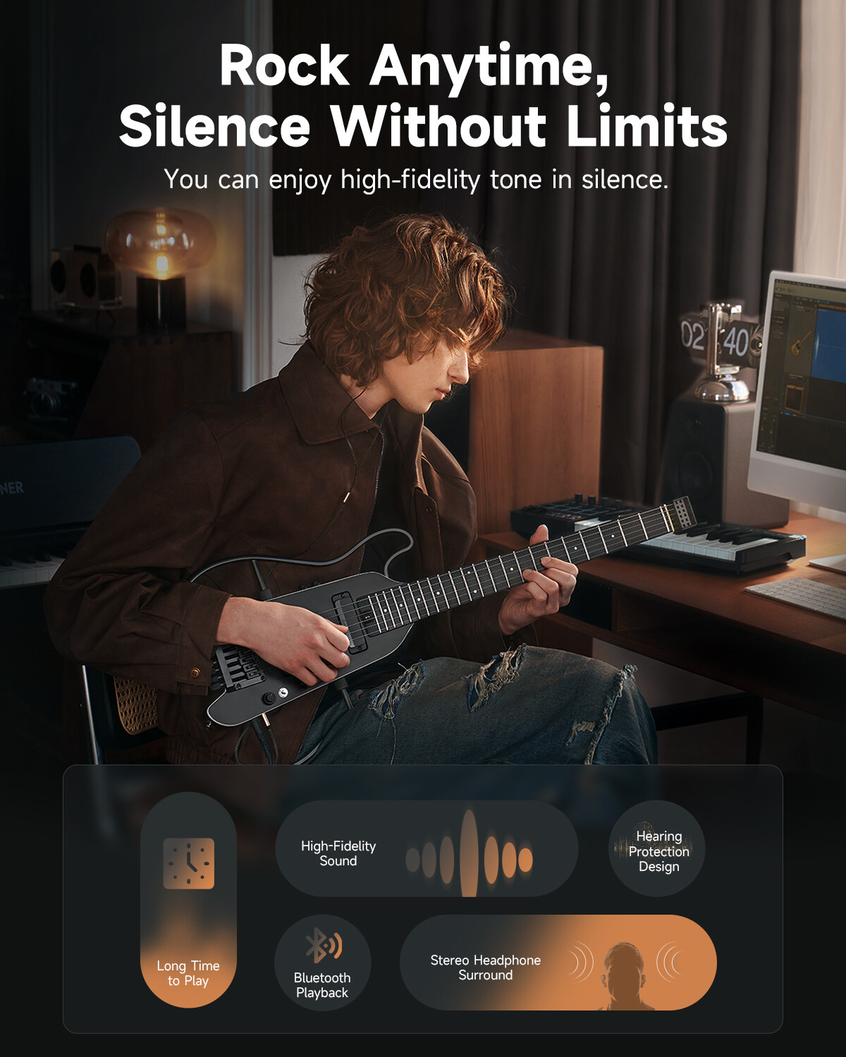Donner HUSH X PRO Electric Guitar With Multieffect Tone Simulation