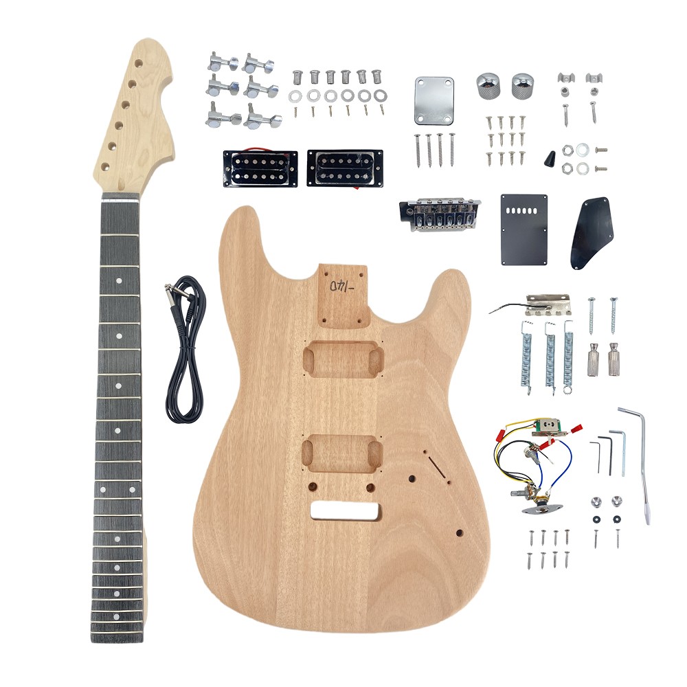 Electric Guitar Kit Mahogany DIY Guitar Kits with hardward Best Gift New