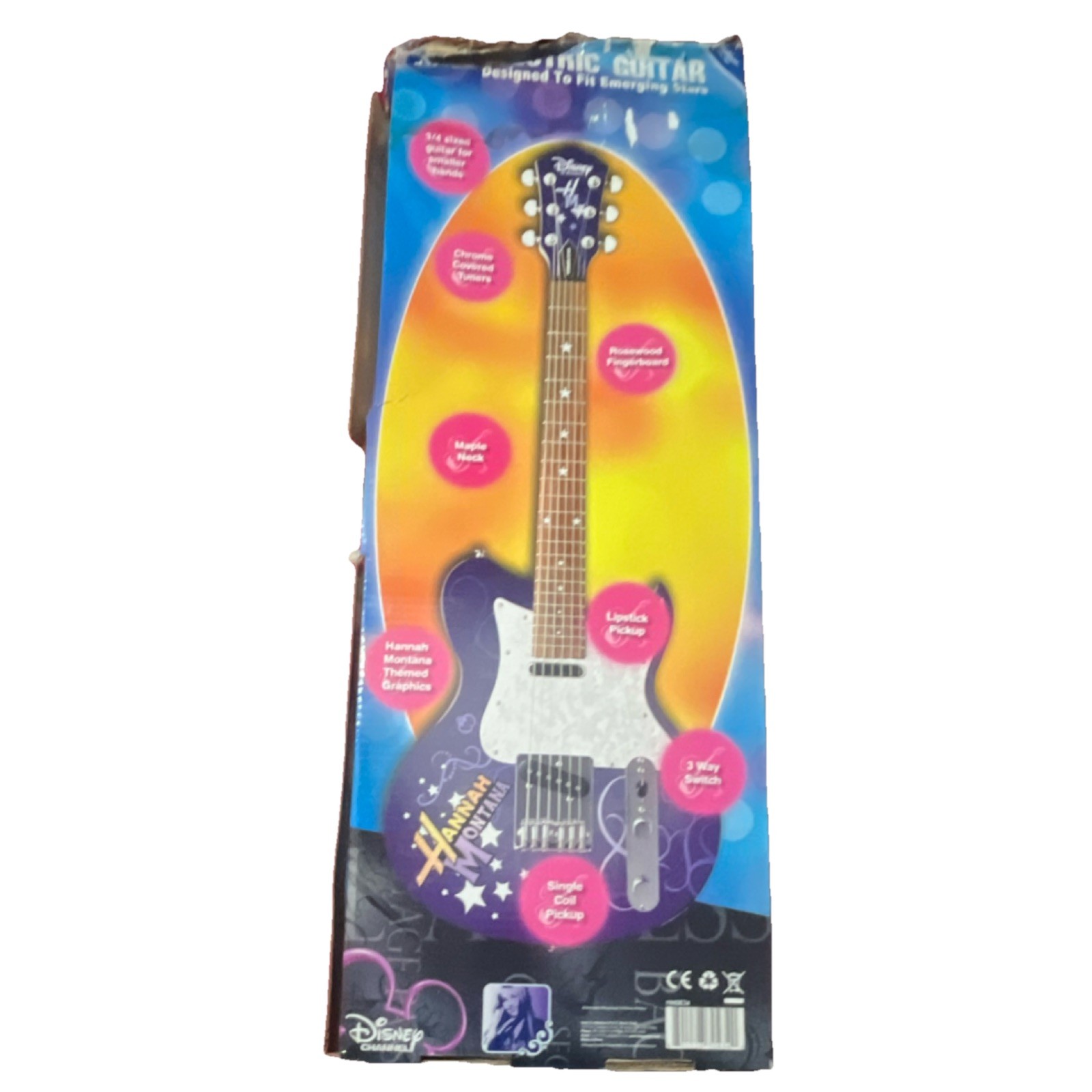 Disney Hannah Montana Purple 6-String Electric Guitar Solid Wood, Maple/Rosewood