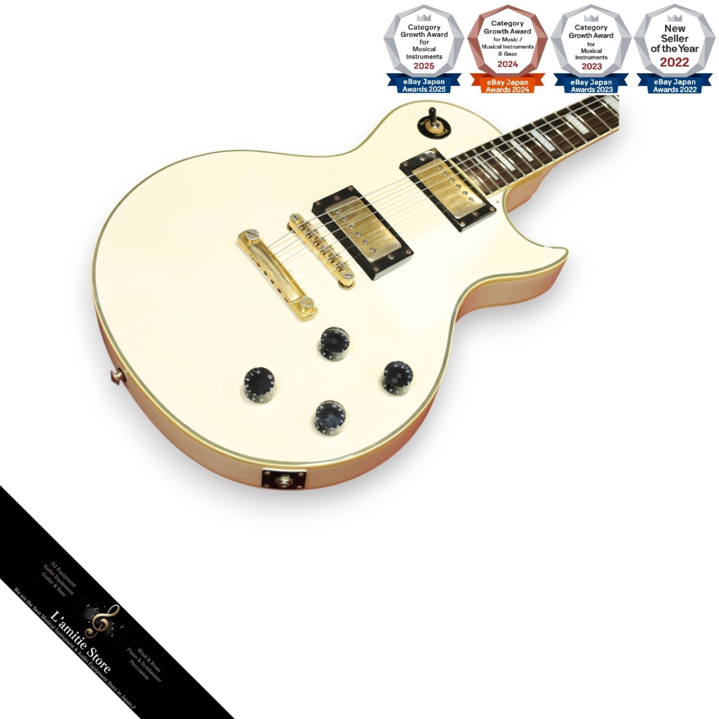 Epiphone Les Paul Custom WH Electric Guitar White MultiBinding Custom Model