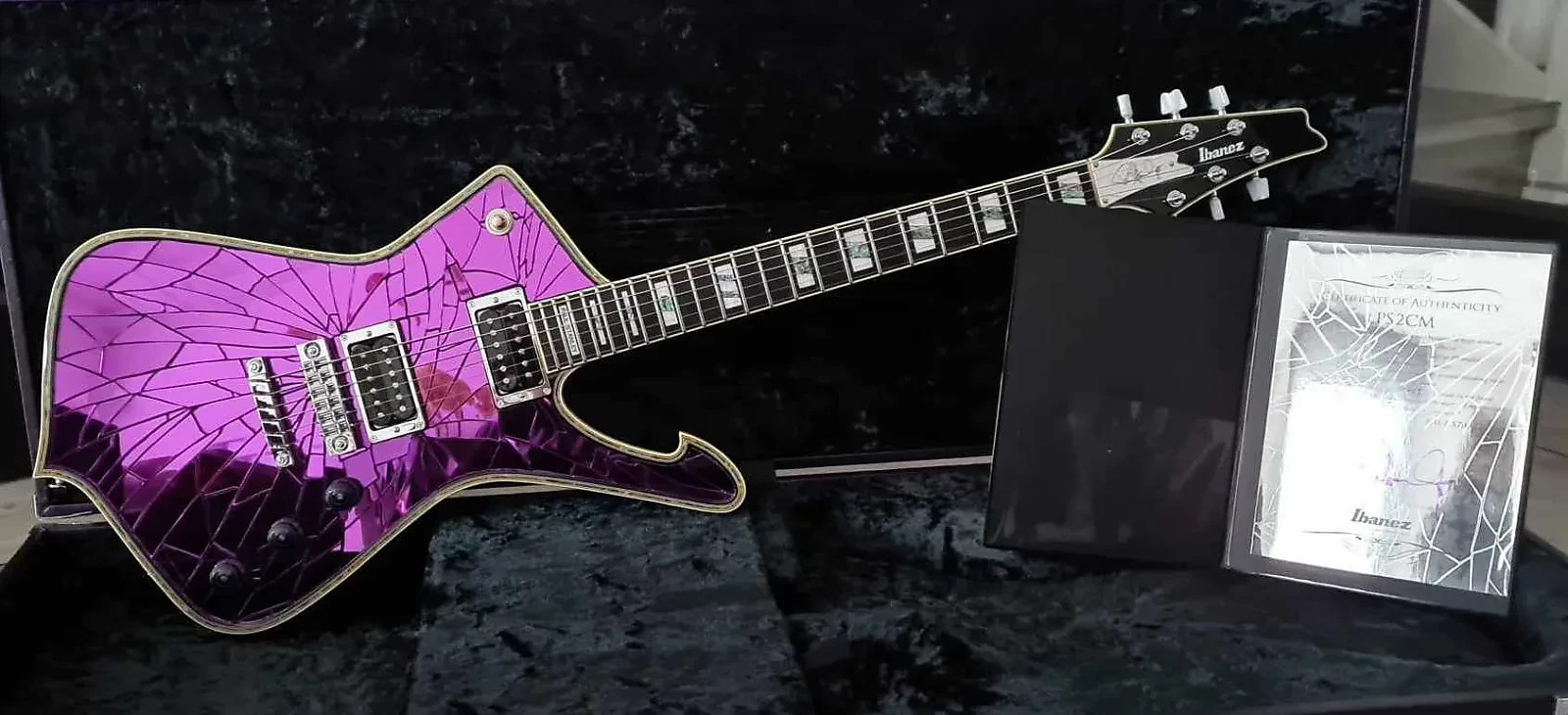 Ibanez Iceman Paul Stanley PS2CM Purple Cracked Mirror Built by Sugi in Japan
